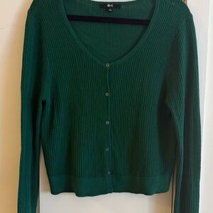 Uniqlo Forest Green Ribbed Cardigan
